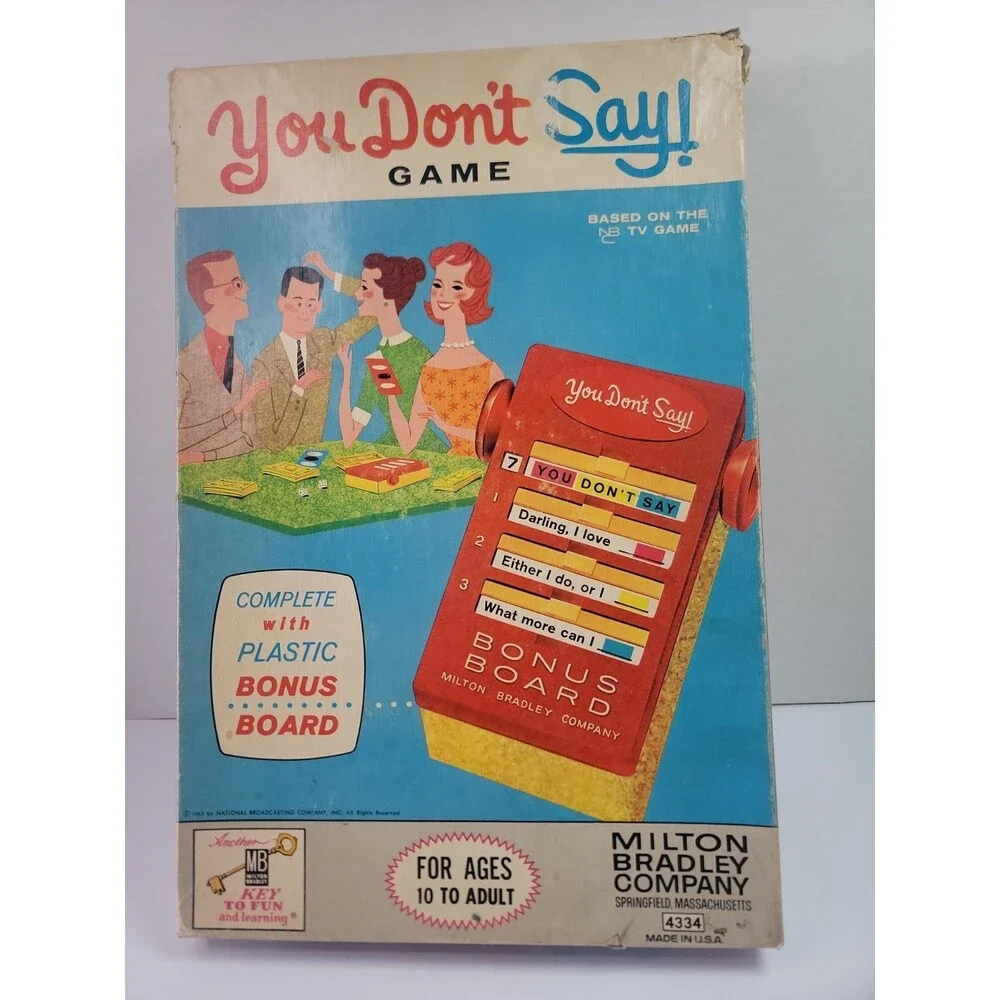 You Don’t Say! Game (1963 Milton Bradley) – Complete w/ Bonus Board & Tokens